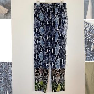 DianevonFurstenberg Blue Green Snake Pants Joggers